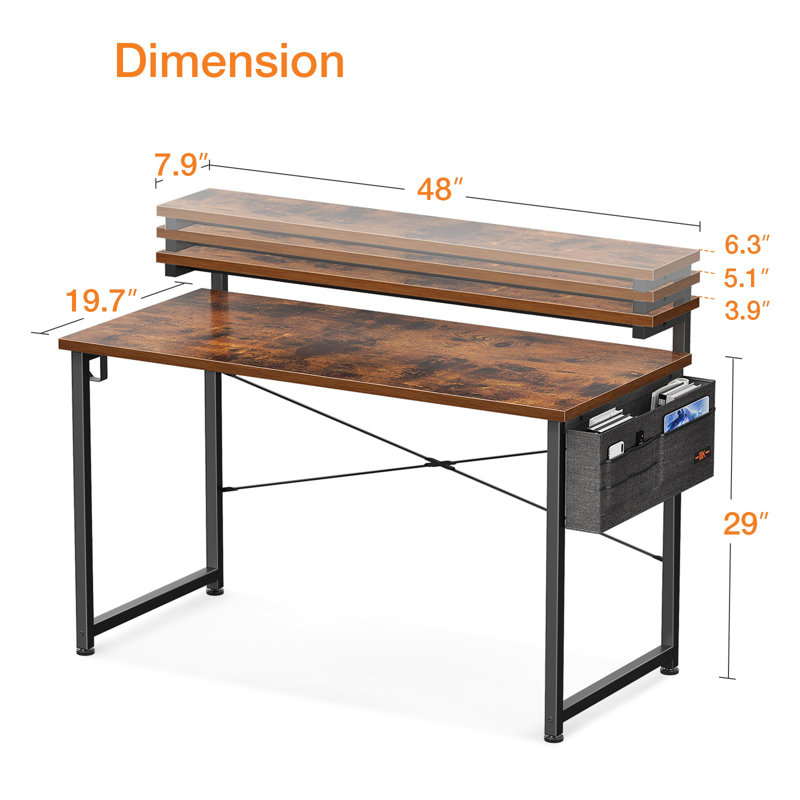 17 Stories Tunnis Desk & Reviews Wayfair